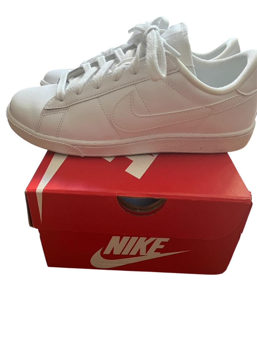 New Nike All-White Low-Top Court Sneaker